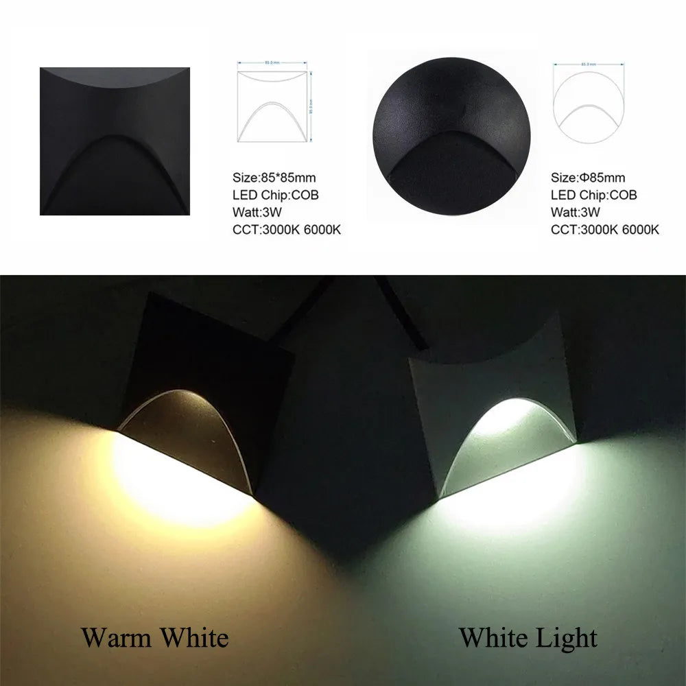 Outdoor Recessed Stair Light Aluminum IP65 3W