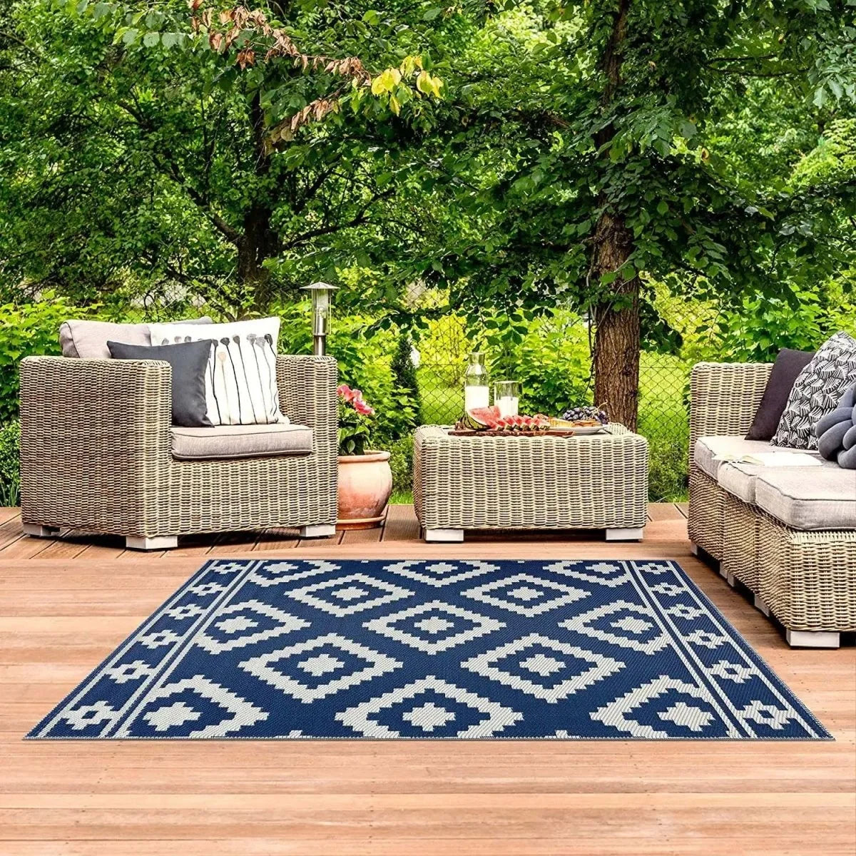 Outdoor Rug Waterproof Weather-Resistant Quick-Drying & Easy-Clean