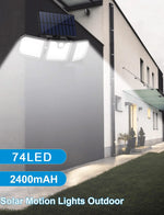 Outdoor Solar Motion Sensor Light Three Adjustable Spotlights