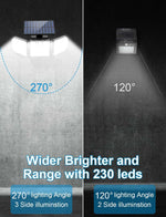 Outdoor Solar Motion Sensor Light Three Adjustable Spotlights