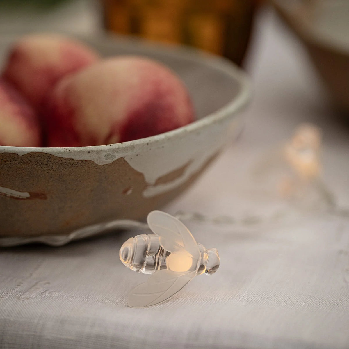 Outdoor String Lights Solar-Powered Bee-Shaped Set of 20