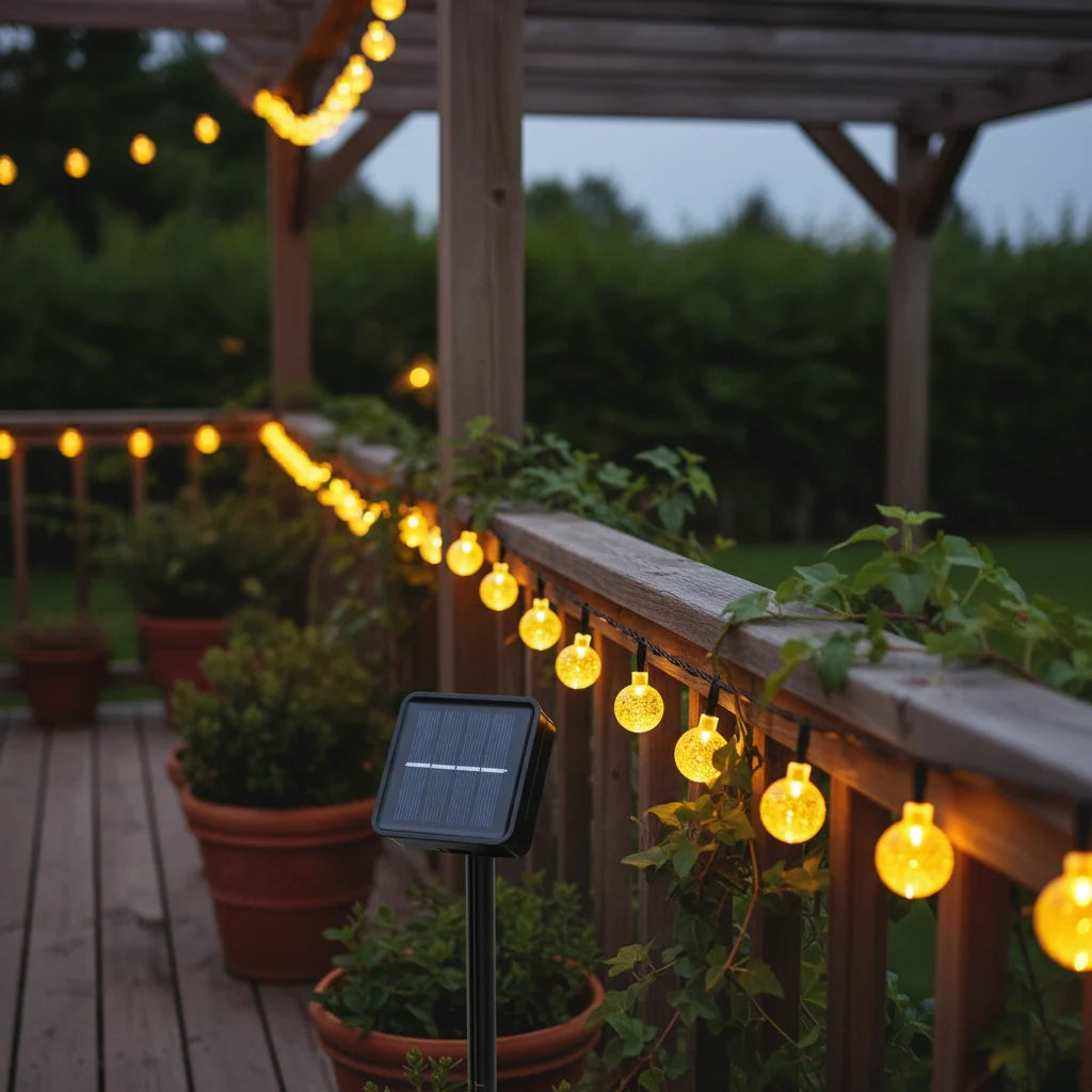 Outdoor String Lights Solar Powered IP65 Waterproof 20 Lights