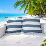Outdoor Throw Pillow Cover Striped Water-Repellent UV-Stable