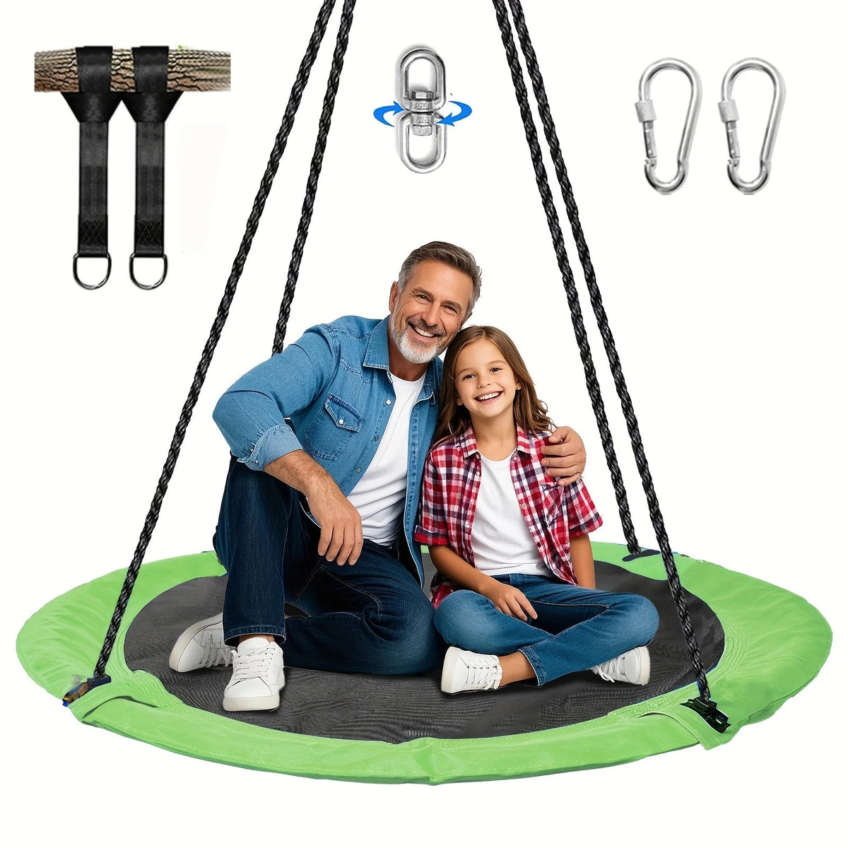 Outdoor Tree Swing 110cm 360° Rotating Waterproof