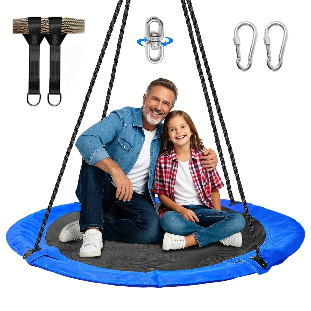 Outdoor Tree Swing 110cm 360° Rotating Waterproof