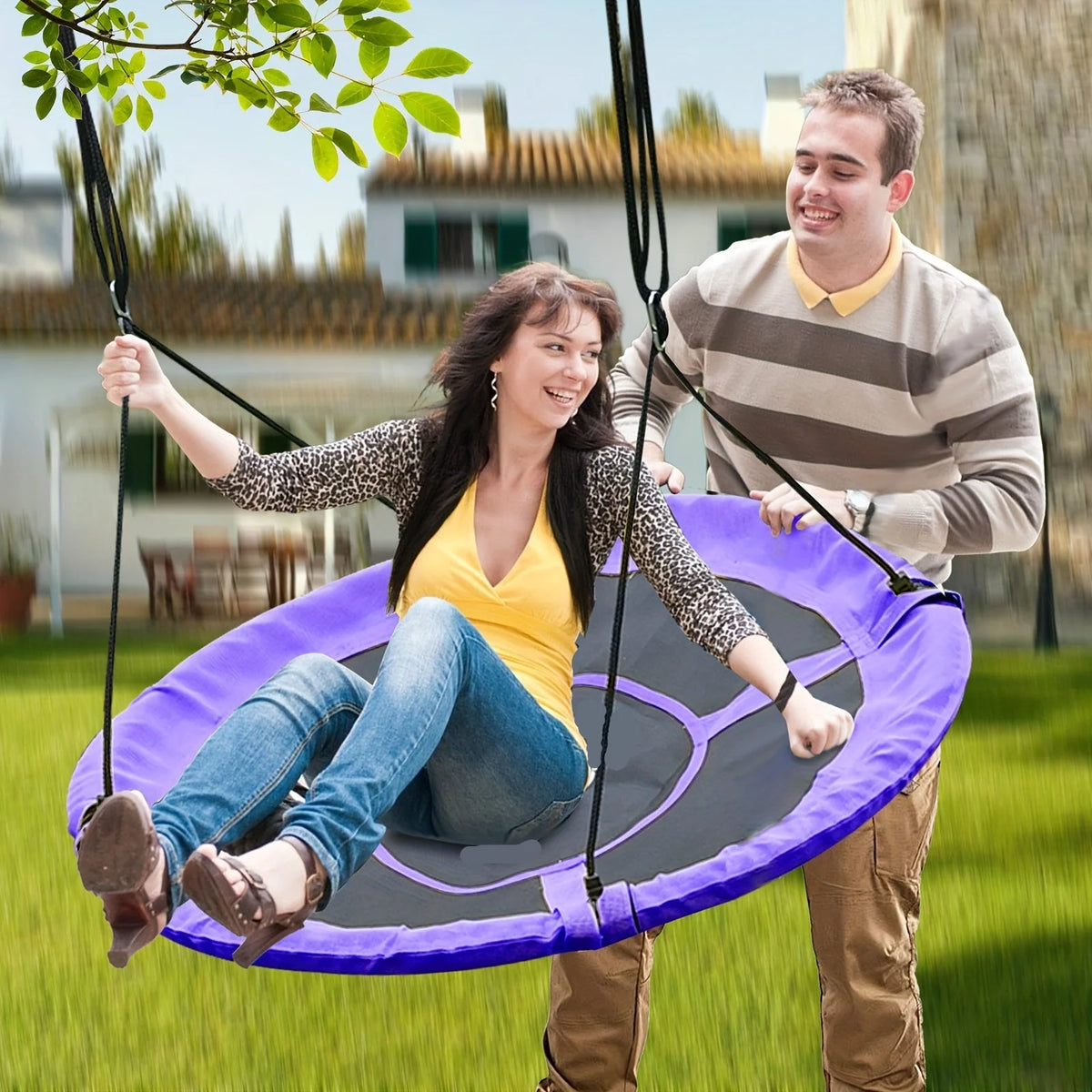 Outdoor Tree Swing 110cm 360° Rotating Waterproof