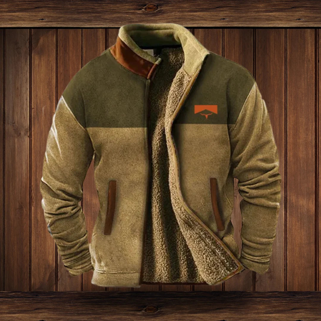 Outdoor Vest Cotton Blend Adjustable Hood Partial Zip