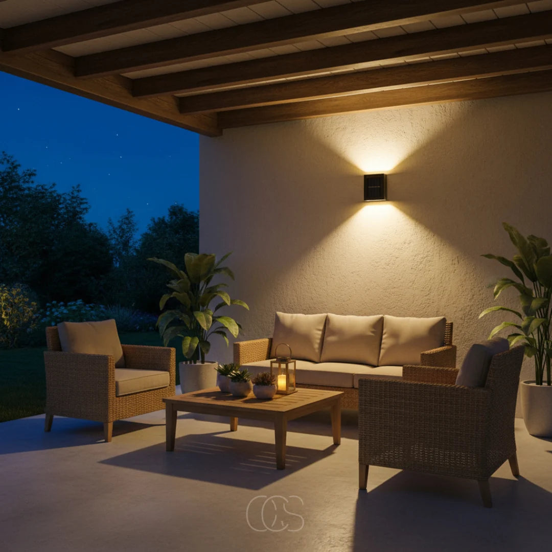 Outdoor Wall Light Solar Powered IP65 Waterproof