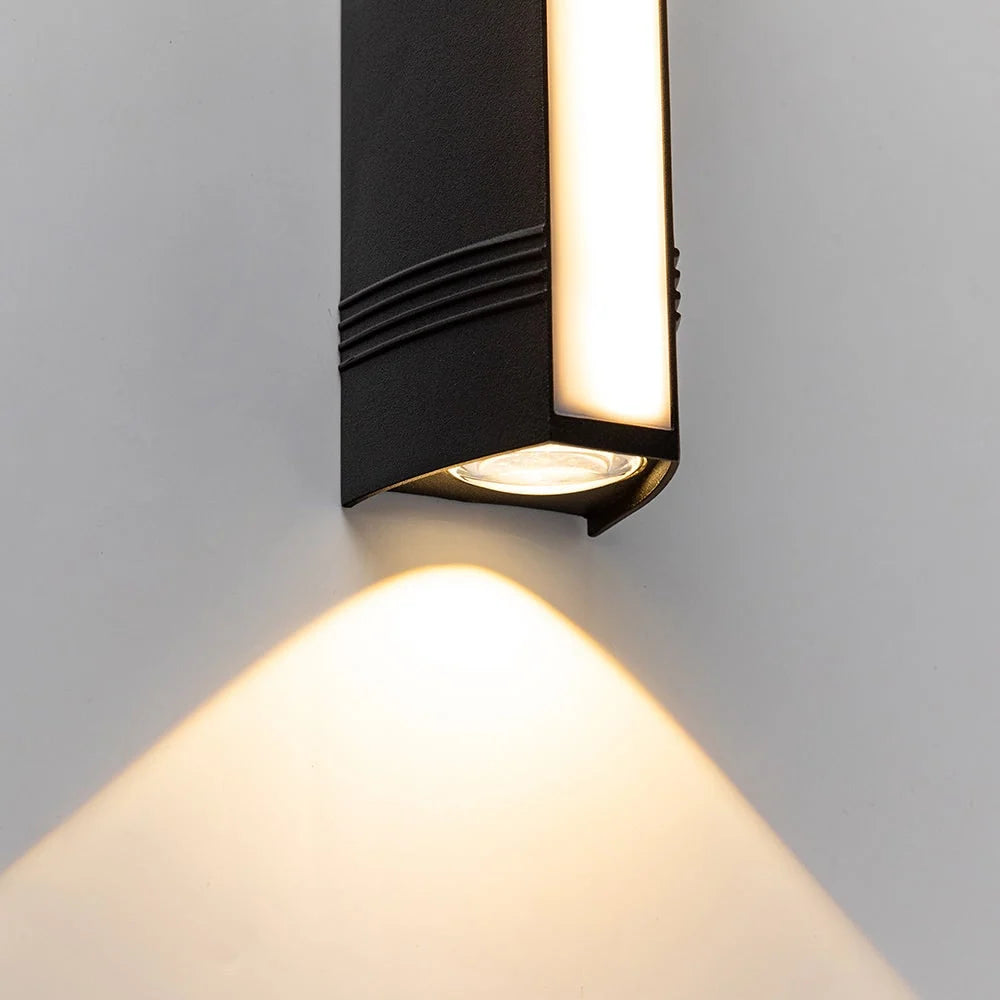 Outdoor Wall Sconce Up & Down LED Weather-Resistant Matte Black