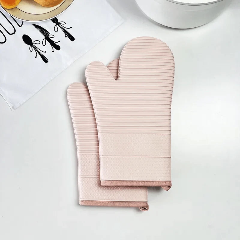 Oven Mitts Silicone Non-Slip Grip Heat-Resistant To 482°F