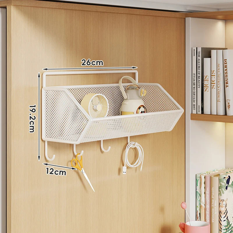 Over Cabinet Storage Basket Ventilated Metal Mesh Drill-Free Hang-On Organizer