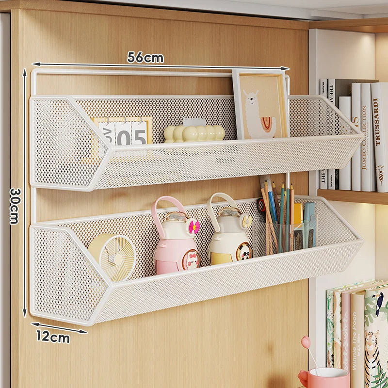 Over Cabinet Storage Basket Ventilated Metal Mesh Drill-Free Hang-On Organizer
