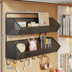Over Cabinet Storage Basket Ventilated Metal Mesh Drill-Free Hang-On Organizer