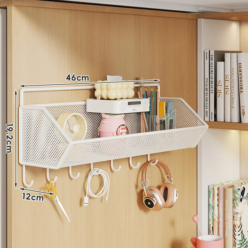 Over Cabinet Storage Basket Ventilated Metal Mesh Drill-Free Hang-On Organizer