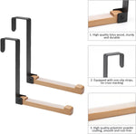 Over Door Clothes Hook Foldable Stainless Steel & Wood
