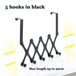 Over Door Hook Rack Stainless Steel Space-Saving 4–6 Hooks