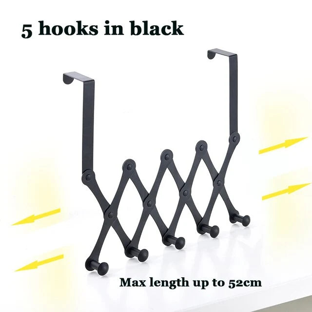 Over Door Hook Rack Stainless Steel Space-Saving 4–6 Hooks