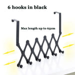 Over Door Hook Rack Stainless Steel Space-Saving 4–6 Hooks