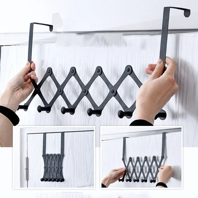 Over Door Hook Rack Stainless Steel Space-Saving 4–6 Hooks