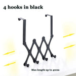 Over Door Hook Rack Stainless Steel Space-Saving 4–6 Hooks