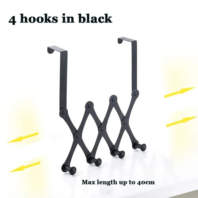 Over Door Hook Rack Stainless Steel Space-Saving 4–6 Hooks