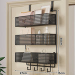 Over-The-Door Storage Basket Two-Tier Wire Tool-Free Hanging