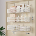 Over-The-Door Storage Basket Two-Tier Wire Tool-Free Hanging