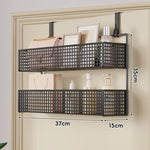 Over-The-Door Storage Basket Two-Tier Wire Tool-Free Hanging