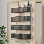 Over-The-Door Storage Basket Two-Tier Wire Tool-Free Hanging