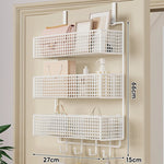 Over-The-Door Storage Basket Two-Tier Wire Tool-Free Hanging