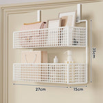 Over-The-Door Storage Basket Two-Tier Wire Tool-Free Hanging