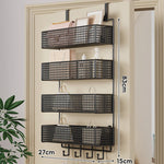 Over-The-Door Storage Basket Two-Tier Wire Tool-Free Hanging