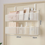 Over-The-Door Storage Basket Two-Tier Wire Tool-Free Hanging