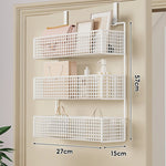Over-The-Door Storage Basket Two-Tier Wire Tool-Free Hanging