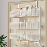 Over-The-Door Storage Basket Two-Tier Wire Tool-Free Hanging