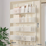 Over-The-Door Storage Basket Two-Tier Wire Tool-Free Hanging