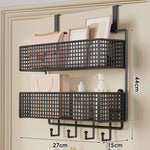 Over-The-Door Storage Basket Two-Tier Wire Tool-Free Hanging