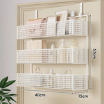 Over-The-Door Storage Basket Two-Tier Wire Tool-Free Hanging