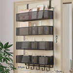 Over-The-Door Storage Basket Two-Tier Wire Tool-Free Hanging