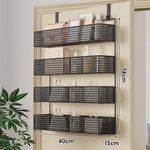 Over-The-Door Storage Basket Two-Tier Wire Tool-Free Hanging