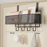 Over-The-Door Storage Basket Two-Tier Wire Tool-Free Hanging