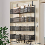 Over-The-Door Storage Basket Two-Tier Wire Tool-Free Hanging