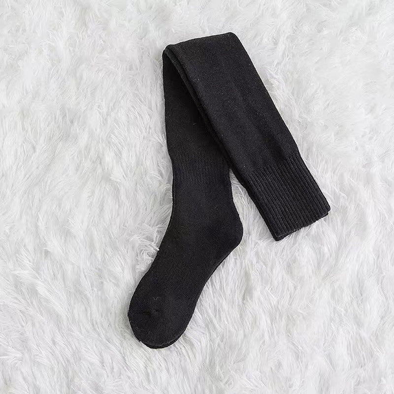 Over-The-Knee Socks Cable Knit Cotton Blend Non-Slip