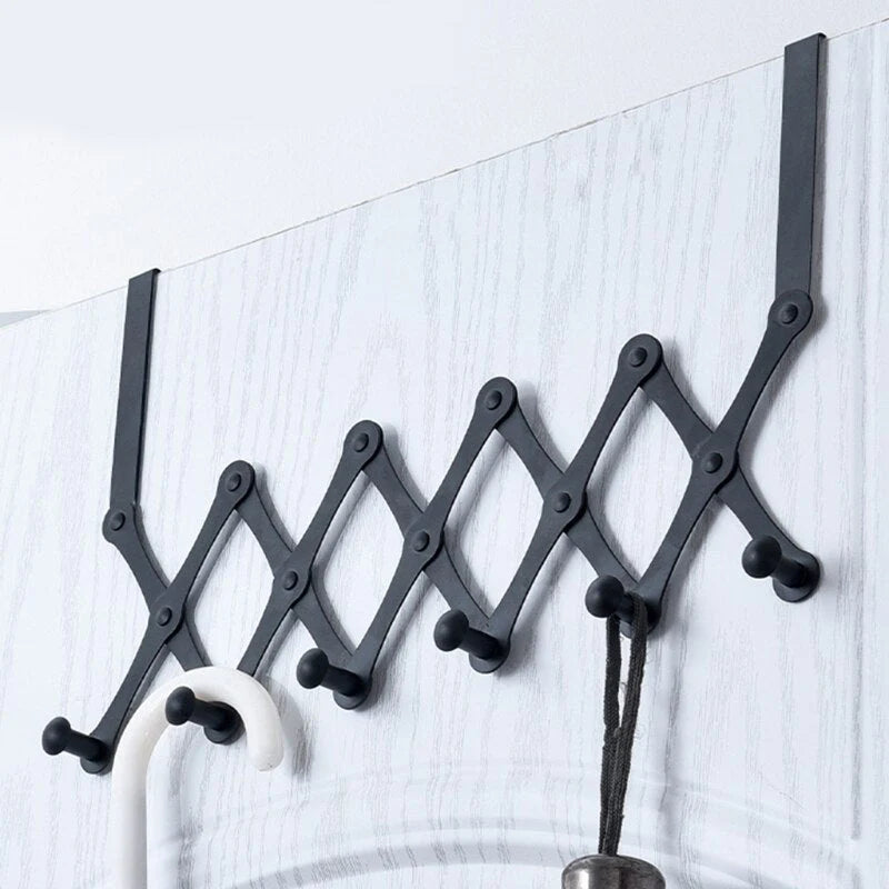 Over-the-Door Hook Rack Stainless Steel Retractable Hooks