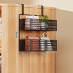 Over-the-Door Storage Organizer Metal Mesh Four-Tier Tool-Free Hanging