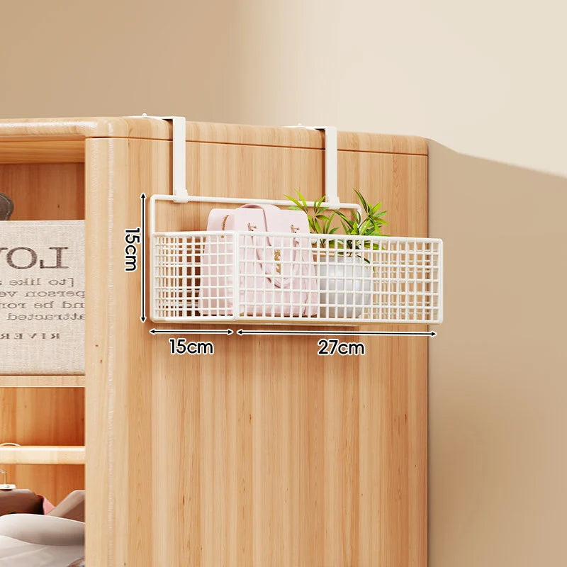 Over-the-Door Storage Organizer Metal Mesh Four-Tier Tool-Free Hanging