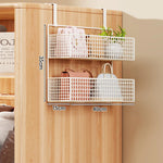 Over-the-Door Storage Organizer Metal Mesh Four-Tier Tool-Free Hanging