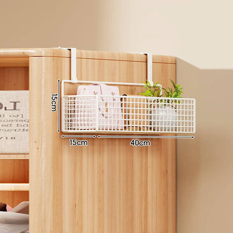 Over-the-Door Storage Organizer Metal Mesh Four-Tier Tool-Free Hanging