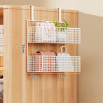 Over-the-Door Storage Organizer Metal Mesh Four-Tier Tool-Free Hanging