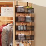Over-the-Door Storage Organizer Metal Mesh Four-Tier Tool-Free Hanging